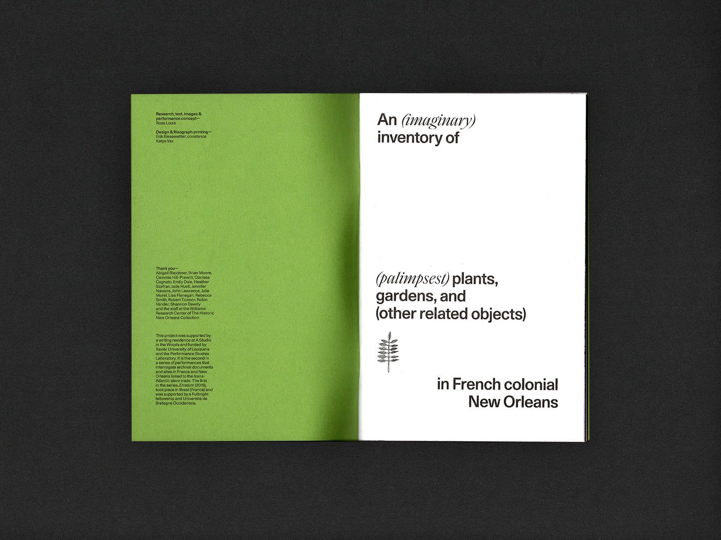 An (imaginary) inventory of . . . Risograph Book